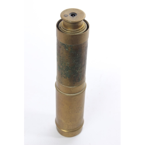 135 - An antique brass 3 draw telescope.