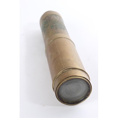 135 - An antique brass 3 draw telescope.