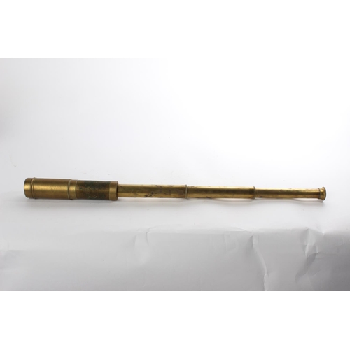 135 - An antique brass 3 draw telescope.