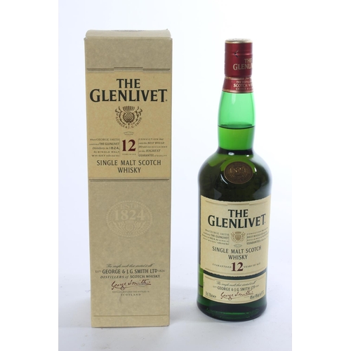 137 - A boxed 70cl bottle The Glenlivet 12 years of age Single Malt scotch whisky.