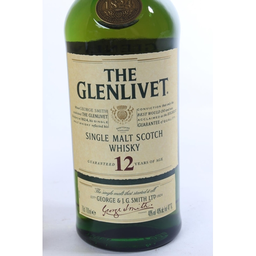 137 - A boxed 70cl bottle The Glenlivet 12 years of age Single Malt scotch whisky.