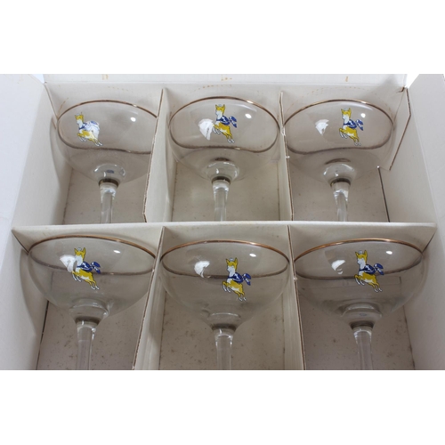 140 - A set of six vintage Babycham glasses in their original card box.