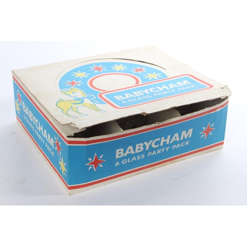 140 - A set of six vintage Babycham glasses in their original card box.