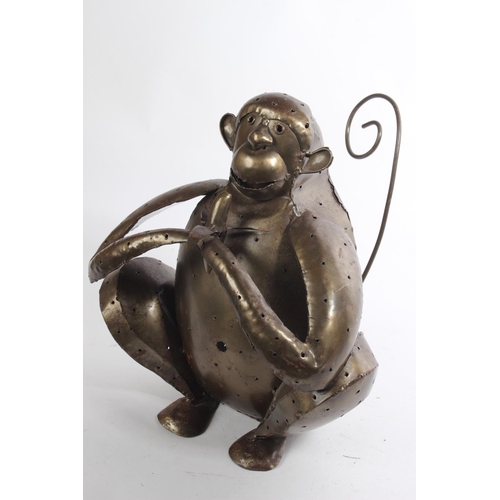 183 - A metal lantern modelled as a monkey.