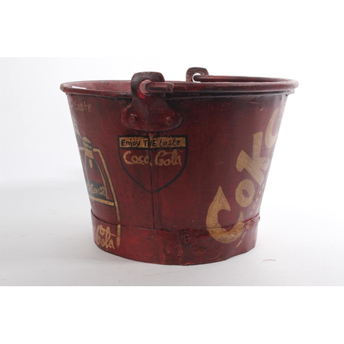 184 - A 'Coke' hand painted metal bucket.