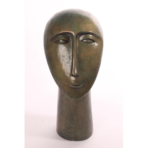 188 - A painted abstract bust, measuring approximately 12