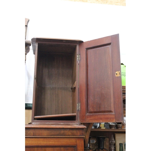 191 - An antique mahogany single door cabinet (a/f).