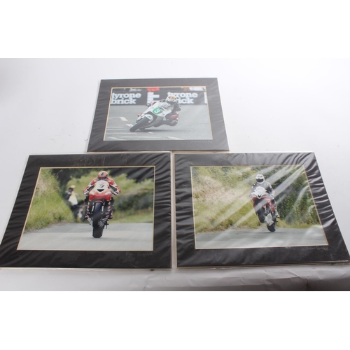 201 - A lot of three photographs of Michael Dunlop, Ryan Farquhar and William Dunlop.