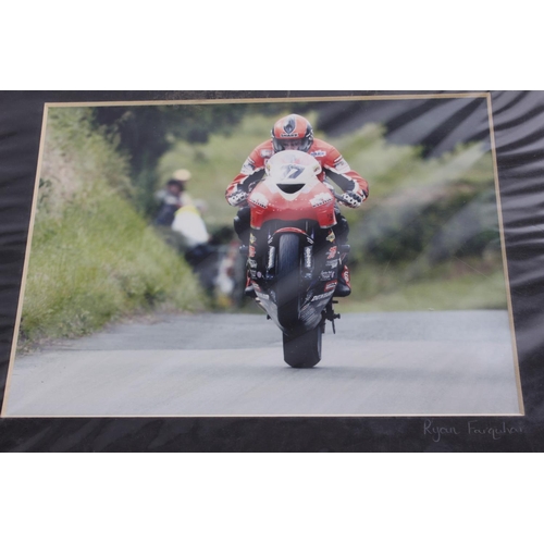 201 - A lot of three photographs of Michael Dunlop, Ryan Farquhar and William Dunlop.