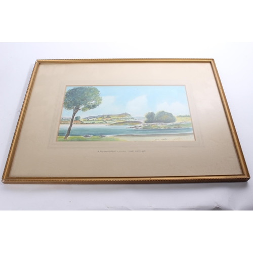 209 - An early watercolour of Strangford Lough and Scrabo by Irish artist, Tom W Irwin, painting measures ... 