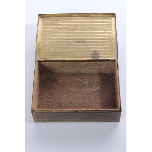 213 - A vintage brass cigarette box.