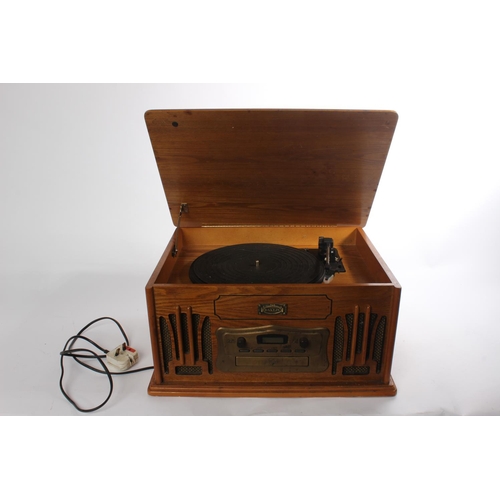 245 - A vintage style Daklin cassette radio player in the style of a gramophone. (untested)