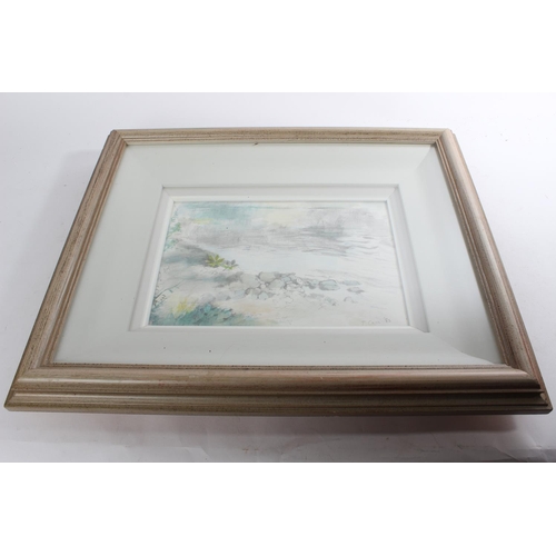 406 - A stunning framed pencil drawing of a rivers scene signed by Irish Artist, Tom Carr, dated 1982, pai... 