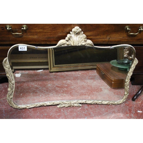 431 - A vintage framed mirror with decorative frame.