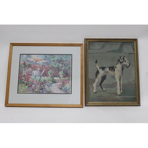 462 - Two framed handcrafted tapestries.