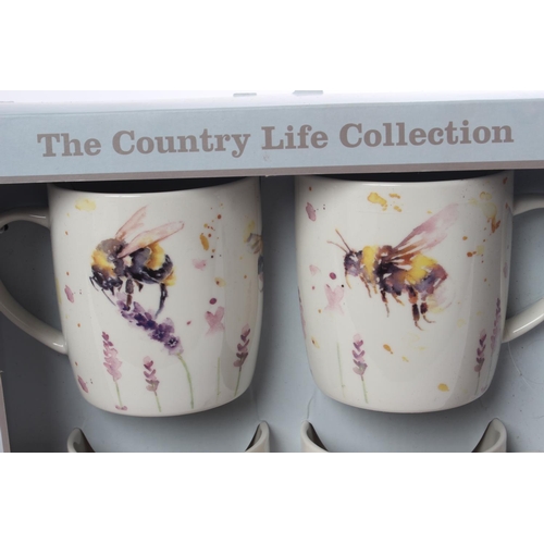 486 - A boxed set of four Leonardo Collection 'The Country Life' mugs.