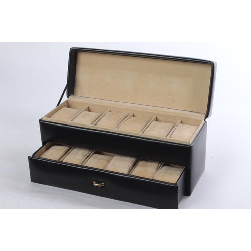 500 - A two drawer watch collectors storage / display case, holds and displays up to twelve watches.