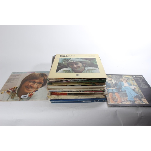 310 - A collection of vintage records/albums to include John Denver, Don Williams, ABBA Greatest Hits, Bes... 