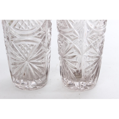 316 - A pair of pressed glass vases.