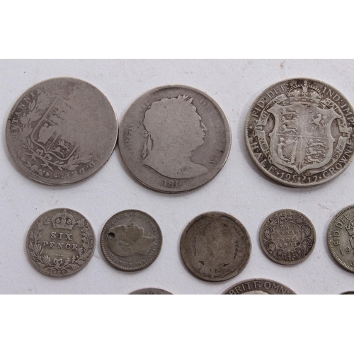 327 - A collection of antique coins to include One Florin, Two Shillings, Six Pence and more.