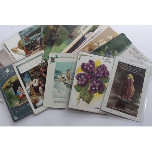 336 - A lot of vintage Bamforth & Co poetry postcards and more.