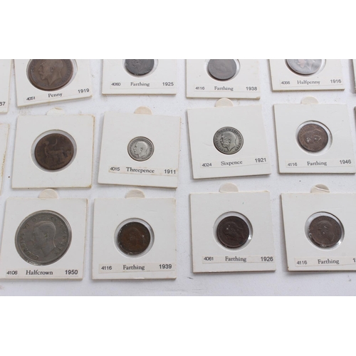 355 - A collection of Antique Farthing coins in their presentation cases.