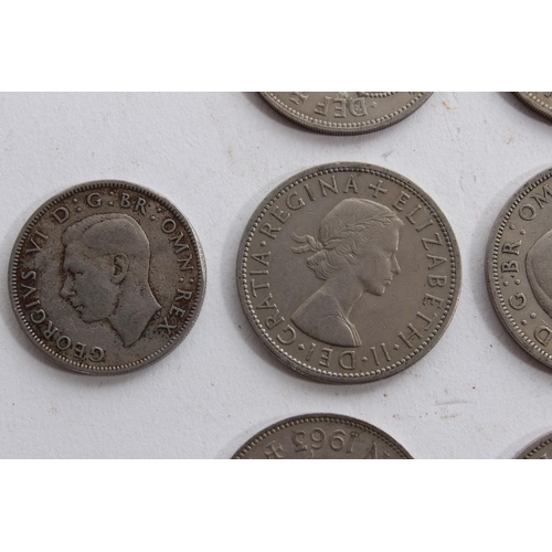 360 - A job lot of Elizabeth II half crown coins and more.