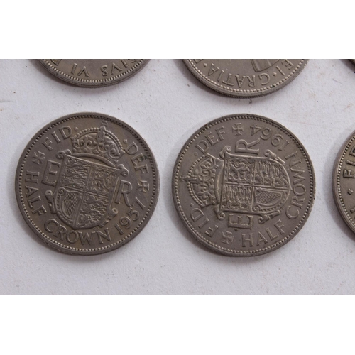 360 - A job lot of Elizabeth II half crown coins and more.