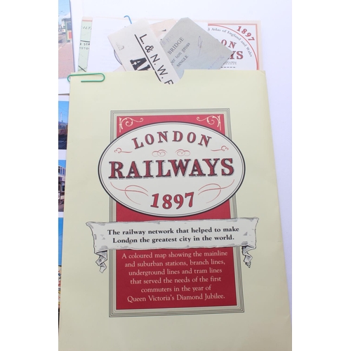 371 - An interesting lot to include a London railway map and labels, postcards and more.