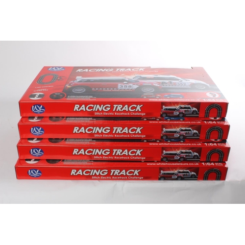 376 - Four new 'Stitch Electric Racetrack Challenge' racing car sets.