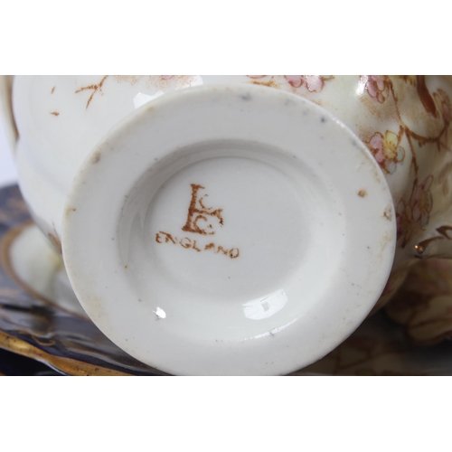 394 - A stunning antique bone china tea set decorated with birds (a/f).