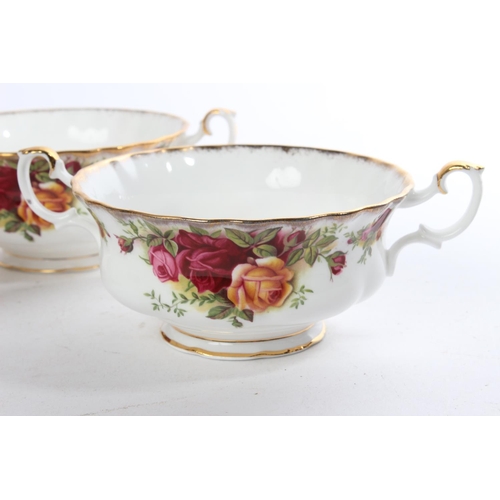 518 - A set of six Royal Albert Old Country Rose soup bowls.