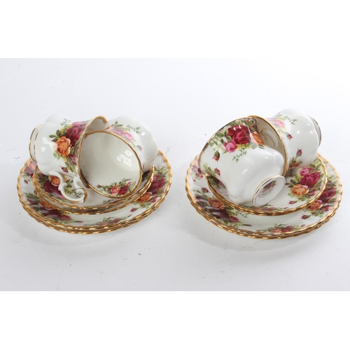 522 - A twelve piece Royal Albert Old Country Rose coffee set.