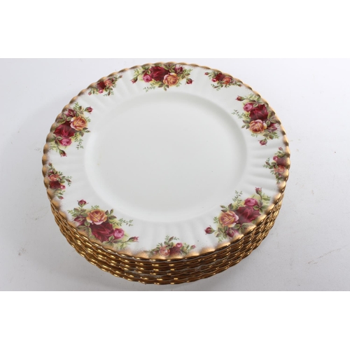 526 - Six Royal Albert Old Country Rose dinner plates.