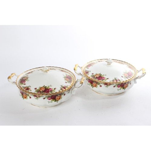 529 - A pair of Royal Albert Old Country Rose lidded tureens.