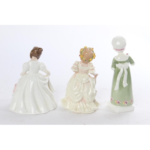 567 - Three small Royal Doulton figurines 'Bridesmaid HN3478, Ruth HN2799 and Amanda HN3635 - Exclusively ... 