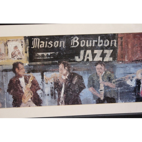 581 - A large framed picture 'The Jazz Players'.