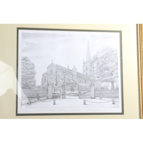 584 - A gilt framed limited edition print 'St Columbs Cathedral, Londonderry'.