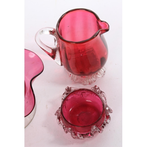 608 - A collection of Antique Victorian ruby glass.