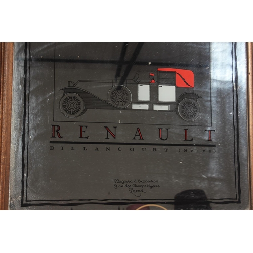 617 - A vintage framed advertising mirror for Renault.