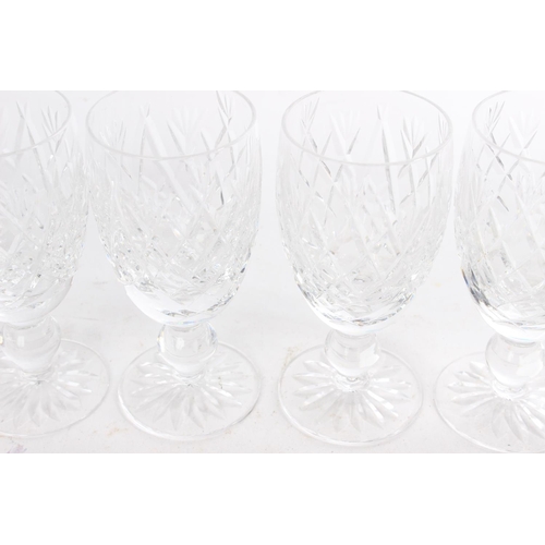 627 - Five Waterford crystal wine glasses.