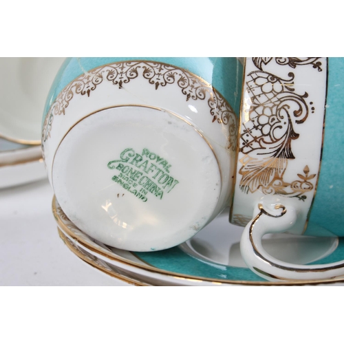 633 - A stunning vintage Grafton bone china coffee set.