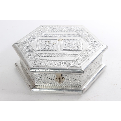 635 - A metallic style jewellery box and a very large lot of collectors badges and more.