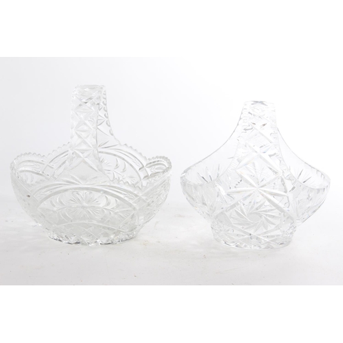 644 - Two vintage cut glass baskets.