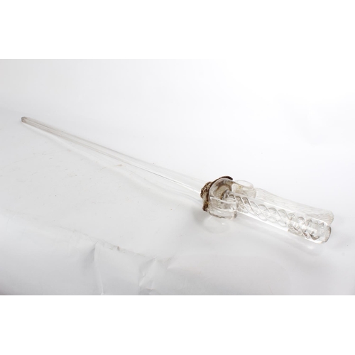 666 - A rare vintage glass sword, measuring 42.5