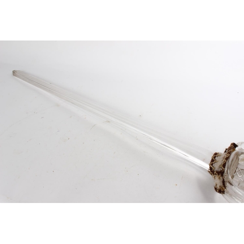 666 - A rare vintage glass sword, measuring 42.5