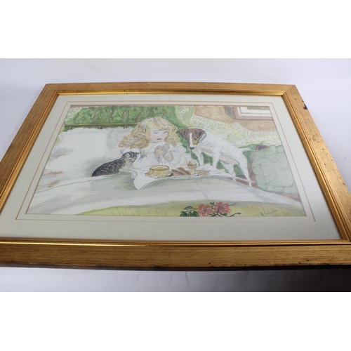 674 - A gilt framed watercolour signed N Richardson.