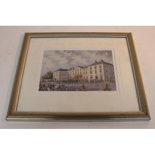 678 - A framed print 'RUC Depot, Enniskillen' by Colin Gibson.