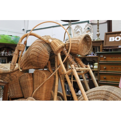 679 - A stunning vintage full sized rattan motorbike.