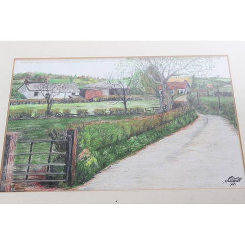 681 - A set of four coloured pencil drawings, signed S O'Neill.